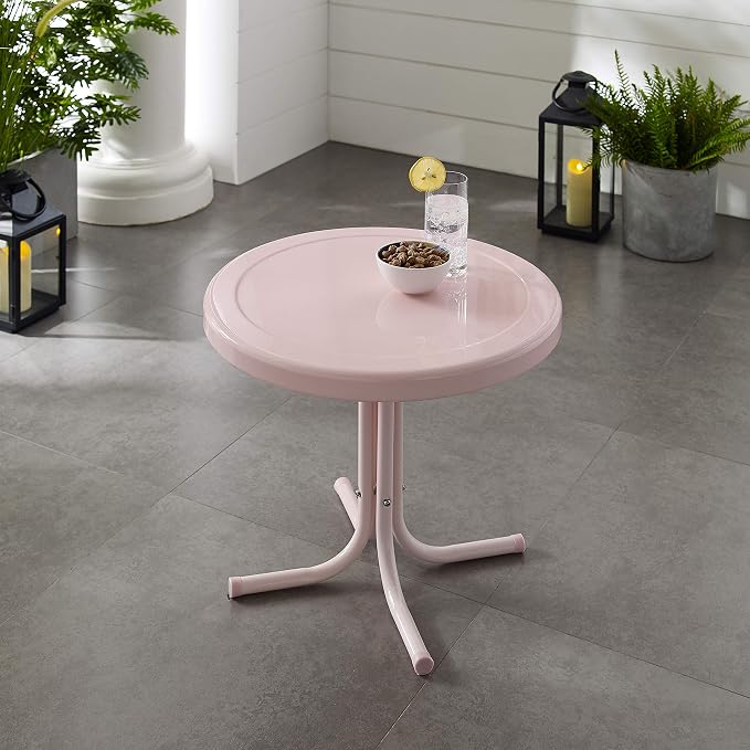 Crosley Furniture Griffith Weather Resistant Retro Metal Outdoor Side Table - Image 9