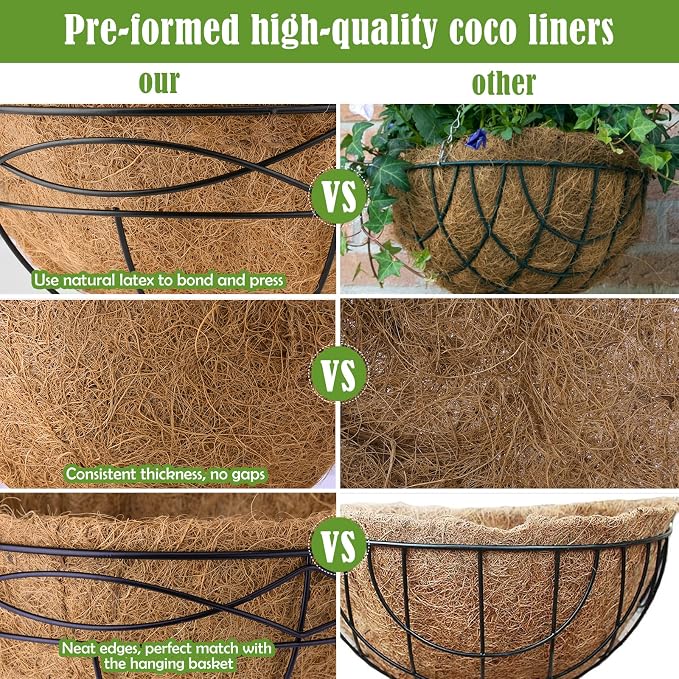 2 Pack 14 Inch Round Replacement Coco Liners - Image 4