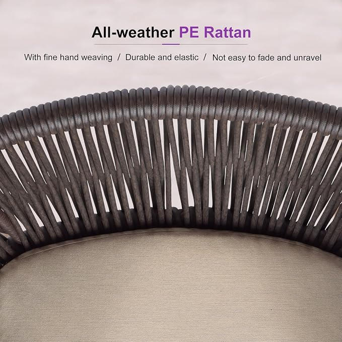 PURPLE LEAF 9 Pieces Large Round Outdoor Dining Set Patio Furniture Set - Image 9
