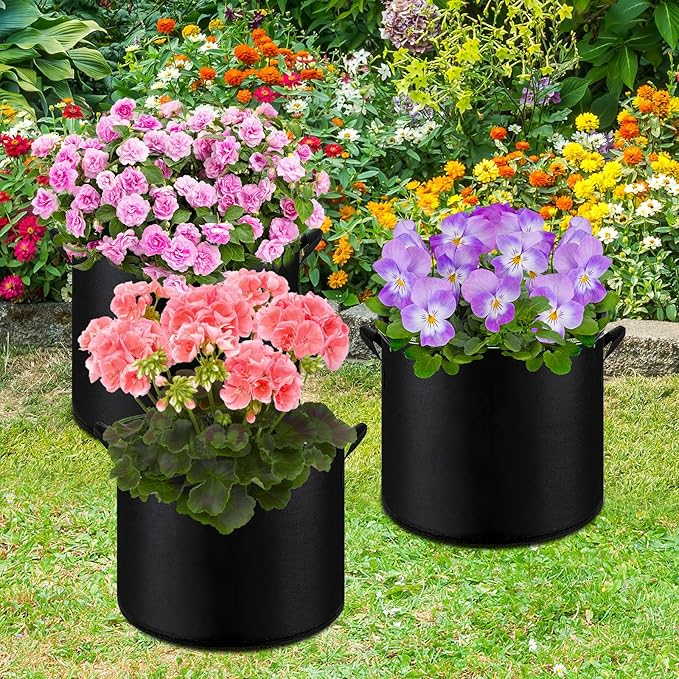 6-Pack 5 Gallon Grow Bags - 300G Heavy Duty Aeration Fabric Pots - Image 7