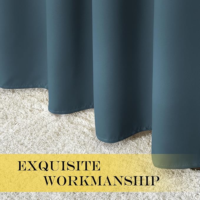 NICETOWN Smoky Blue Blackout Curtains - Image 4