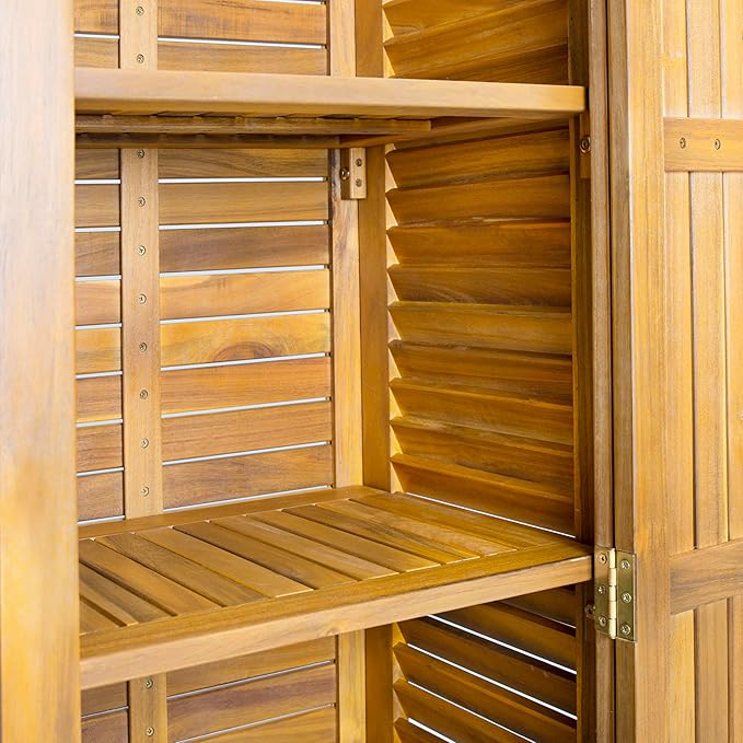 Christopher Knight Home Patio Gribs Acacia Wood Storage Cabinet, - Image 8