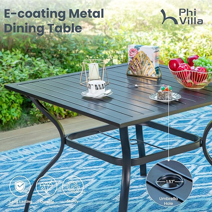 PHI VILLA Patio Table and Chairs Dining Set - Image 5