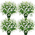 20 Bundles Artificial Flowers for Outdoors Fake Plastic Flowers UV Resistant by Besteek