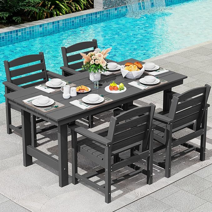 SERWALL 6-Person Outdoor Dining Table - Image 5