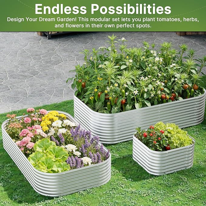 2 PCS Tall 6x3x1.5ft Galvanized Raised Garden Bed Outdoor, Metal Garden Bed - Image 7