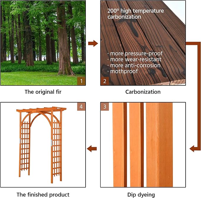 Yaheetech 85in Wooden Garden Trellis Horticulture Garden Arch Arbor - Image 5