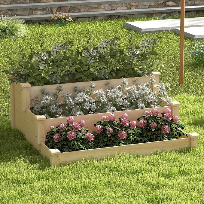Giantex 3-Tier Raised Garden Bed, Tiered Planter Box w/Open-Ended Base - Image 7