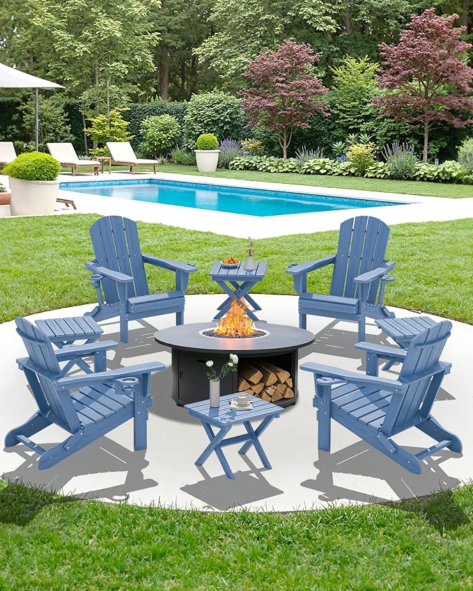 SERWALL Folding Outdoor Side Table Set of 6, Adirondack End Table - Image 10