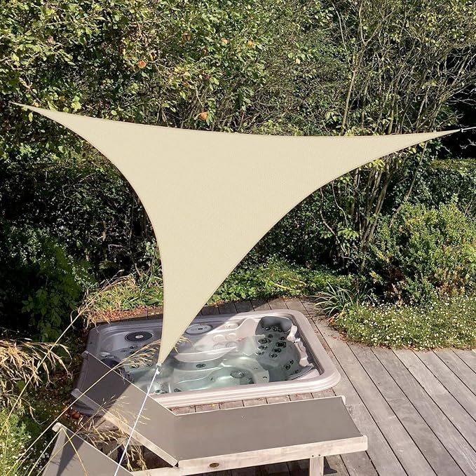 Patio Paradise 28' x 28' x 28' Sun Shade Sail Triangle Canopy Shade Cloth - Image 6
