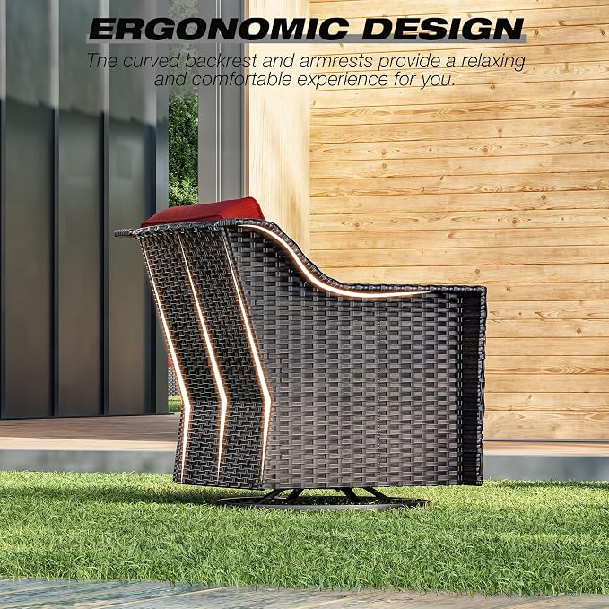 Joyside Wicker Patio Furniture Sets, 6 Pieces Upgraded Large Size Outdoor - Image 5