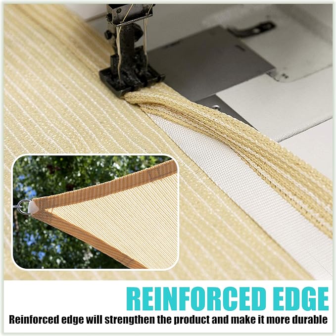 Amgo Custom Size 9' x 16' x 18.4' Green Right Triangle Sun Shade Sail UPF50+ - Image 4