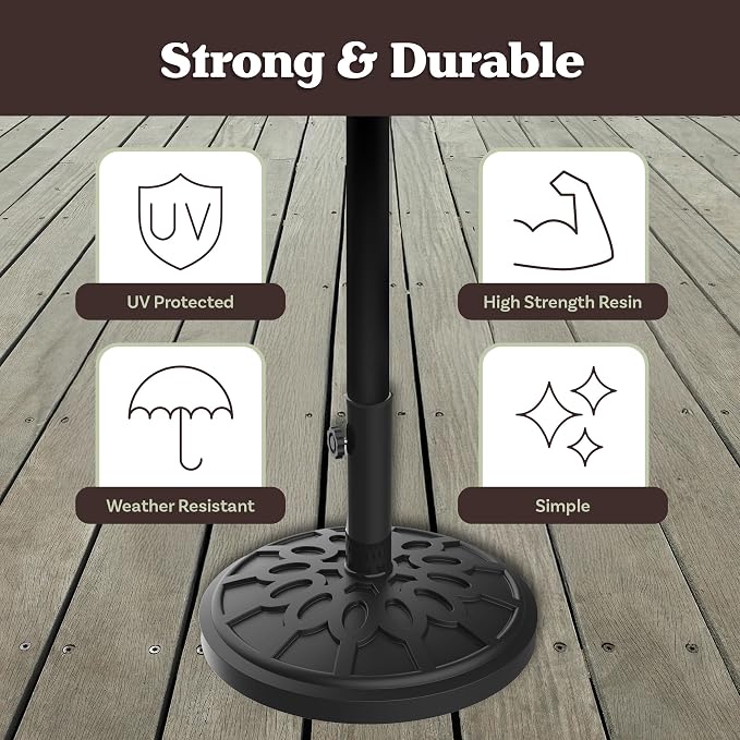 Umbrella Base - Heavy-Duty 19lbs Weighted Outdoor Stand - Image 6