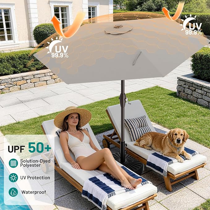 AreShark 7.5FT Patio Umbrella Table Market Umbrella - Image 4
