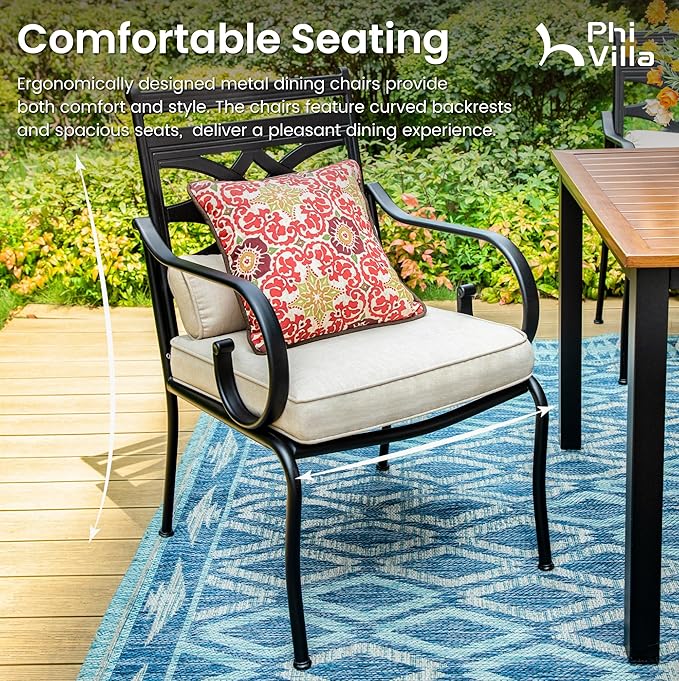 PHI VILLA 5 Pieces Outdoor Dining Set - Image 7