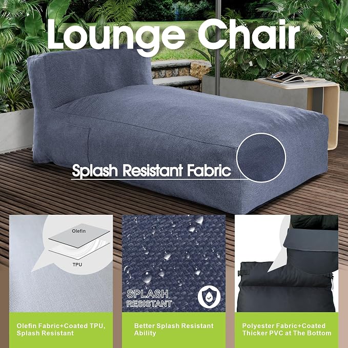 Outdoor Bean Bag Lounger Chair, Big Comfy Outdoor Daybed - Image 5