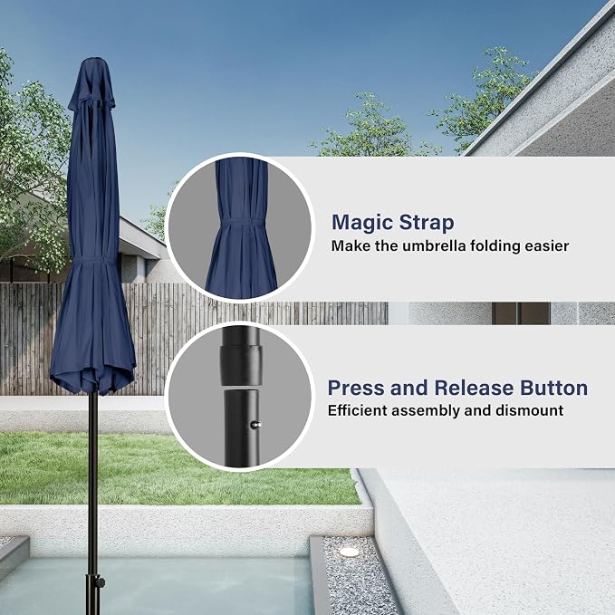 Simple Deluxe 9' Patio Umbrella Outdoor Table Market Yard Umbrella - Image 5