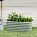 Galvanized Raised Garden Bed, Outdoor Planter Bed, Metal Planter Box by Besebay