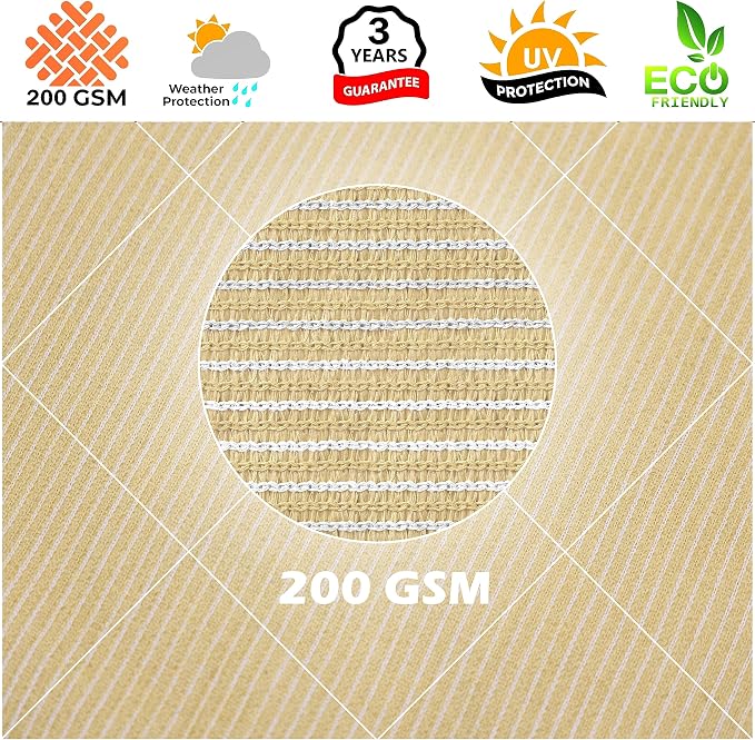 Royal Shade 10' x 20' Beige Rectangle Sun Shade Sail Canopy Outdoor Patio - Image 8