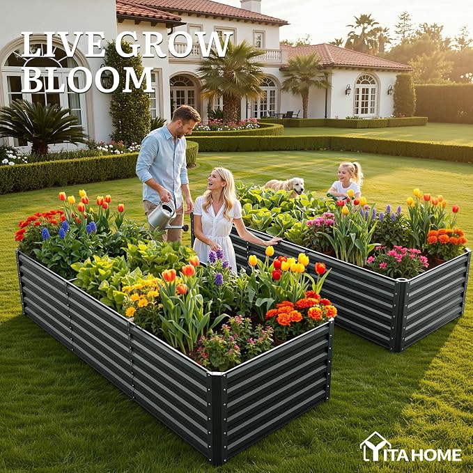 YITAHOME 8x4x2ft 2pcs Large Raised Garden Bed, Galvanized Metal Planter Box - Image 3