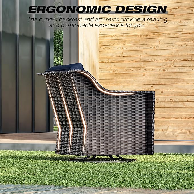 Joyside Wicker Patio Furniture Sets, 8 Pieces Upgraded Large Size Outdoor - Image 7
