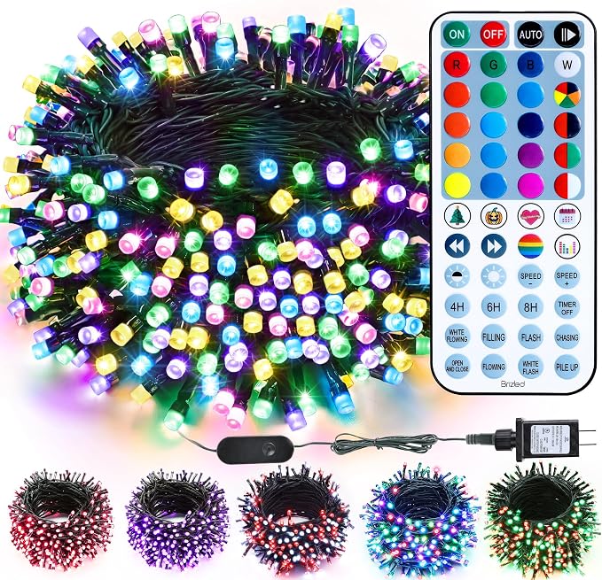 Brizled Christmas String Lights, 33ft 100 LED Color Changing Christmas Lights by Brizled