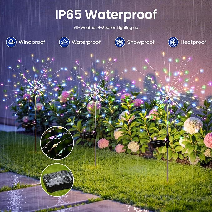 Solar Lights Outdoor, 120LED 2pack Fairy Garden Lights Decor - Image 6