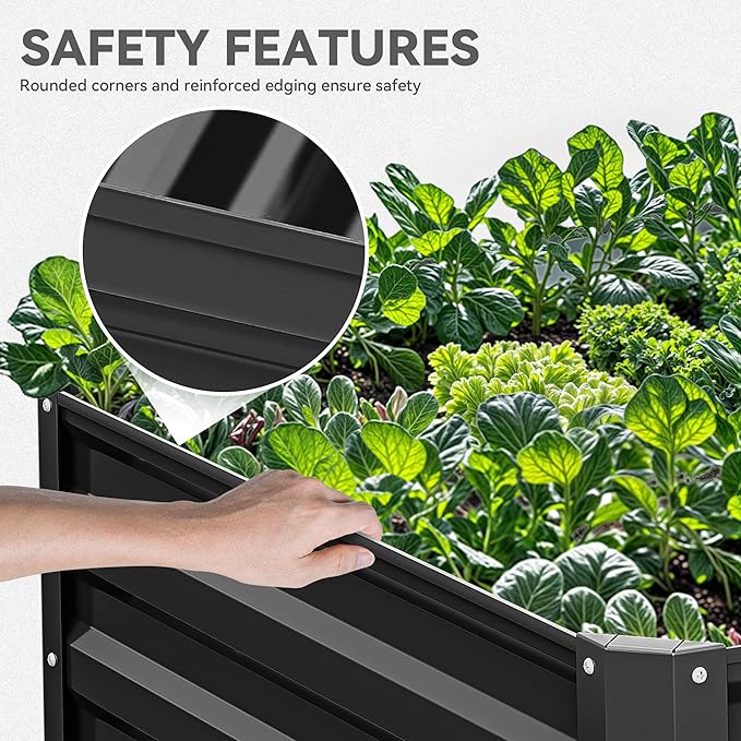 YITAHOME 6x3x2ft Outdoor Raised Garden Bed Kit, Large Metal Patio Planter Box - Image 3
