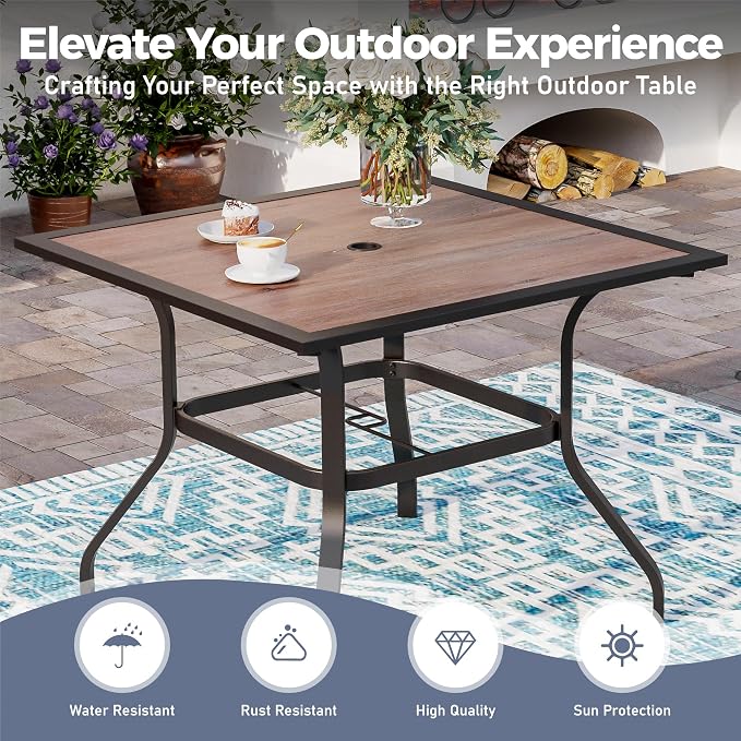 5 Piece Patio Dining Set for 4, Outdoor Table and Chairs Set for Lawn, Backyard - Image 4
