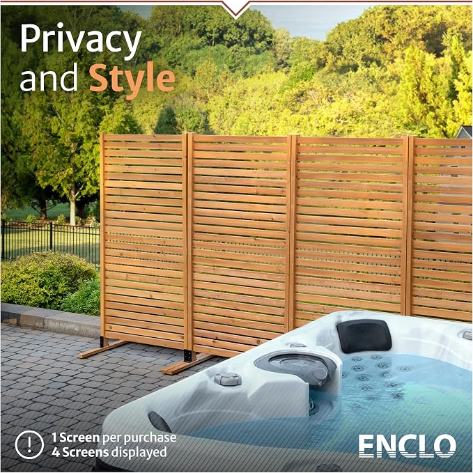 6.1ft H x 3ft W Freestanding or Surface Mounted Enclo Tiaga Privacy Screen - Image 2