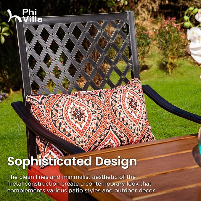 PHI VILLA 3 Piece Outdoor Bar Furniture Set, Counter-Height Patio Bistro Table - Image 2