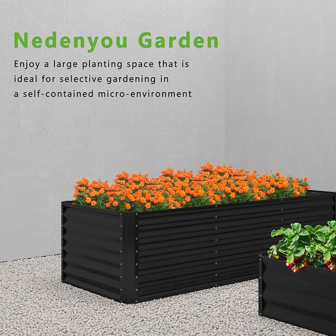2PCS 8x2x1FT Galvanized Raised Garden Bed, Planter Raised Beds-Metal Garden Box - Image 5