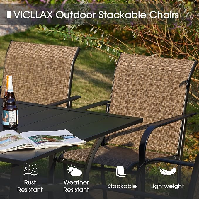 VICLLAX Outdoor Dining Set for 4, 5 Pieces Patio Dining Furniture Set - Image 5