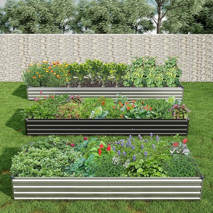 2PCS 8x4x1ft Galvanized Raised Garden Bed Kit, Metal Planter Box - Image 8