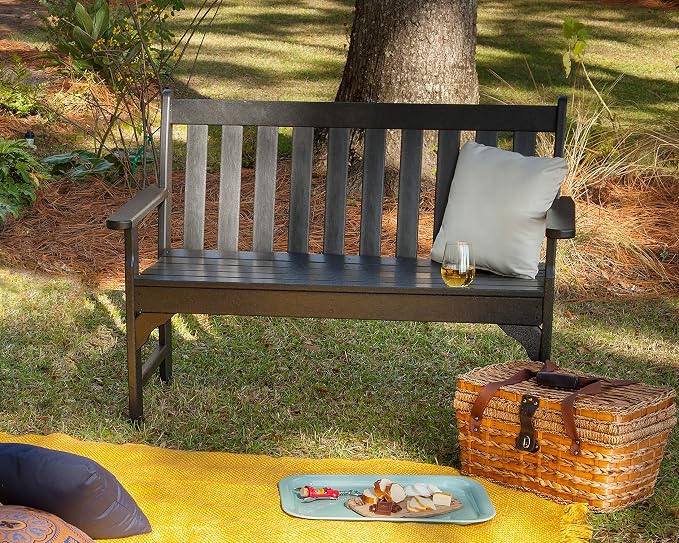 POLYWOOD GNB48GY Vineyard 48" Bench, Slate Grey - Image 2