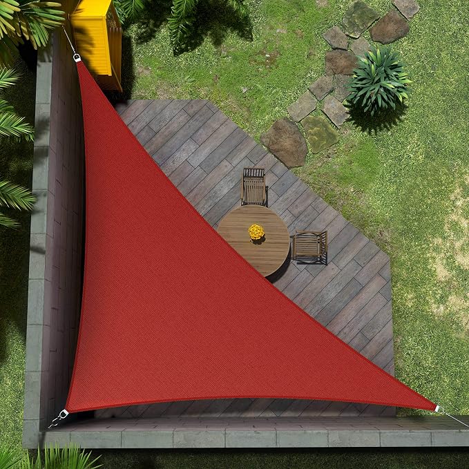 Amgo Custom Size 7' x 7' x 9.9' Red Right Triangle Sun Shade Sail Order to Make by Amgo