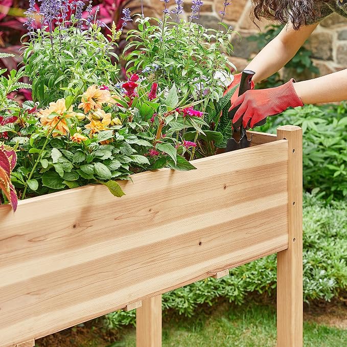 Yaheetech 2pcs Raised Garden Bed 48x24x30in Elevated Wooden Horticulture - Image 9