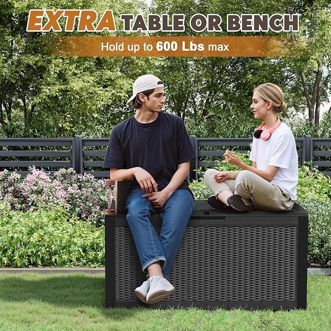Outdoor Storage Box, Resin Deck Boxes Indoor and outdoor, Waterproof Storage - Image 3