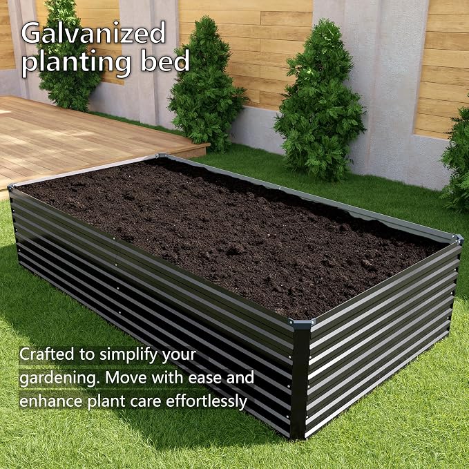 8x2x2FT Galvanized Raised Garden Bed Kit, Vegetable Plant Boxes-Rectangle Metal - Image 7