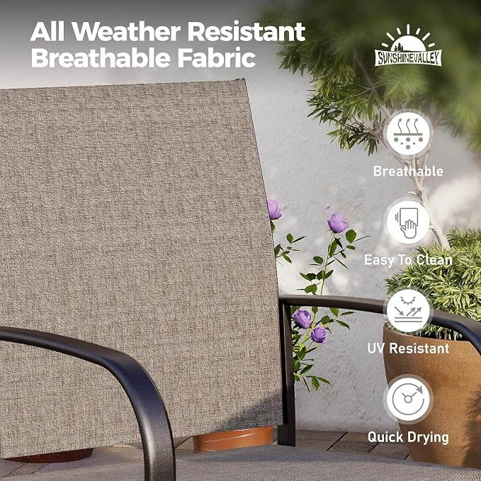 Patio Dining Set 9 PCS, 8 Stable Outdoor Dining Chairs - Image 4