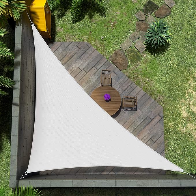 Amgo Custom Size 17' x 24' x 29.4' White Right Triangle Sun Shade Sail Order to by Amgo
