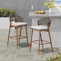 Christopher Knight Home Hearth 30.25" Patio Barstools Set of 2, Woven Wicker by ChristopherKnightHome