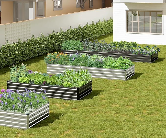 2PCS 7x3x1ft Galvanized Raised Garden Bed Kit, Galvanized Planter Raised Garden - Image 7